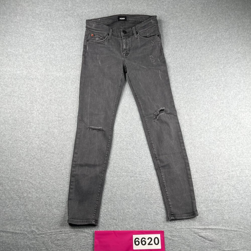 Hudson Jeans Denim Womens Size 26 Black Distressed Casual Stretch